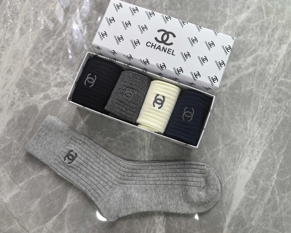 Chanel Cotton Crew Socks - 5-Pair Set