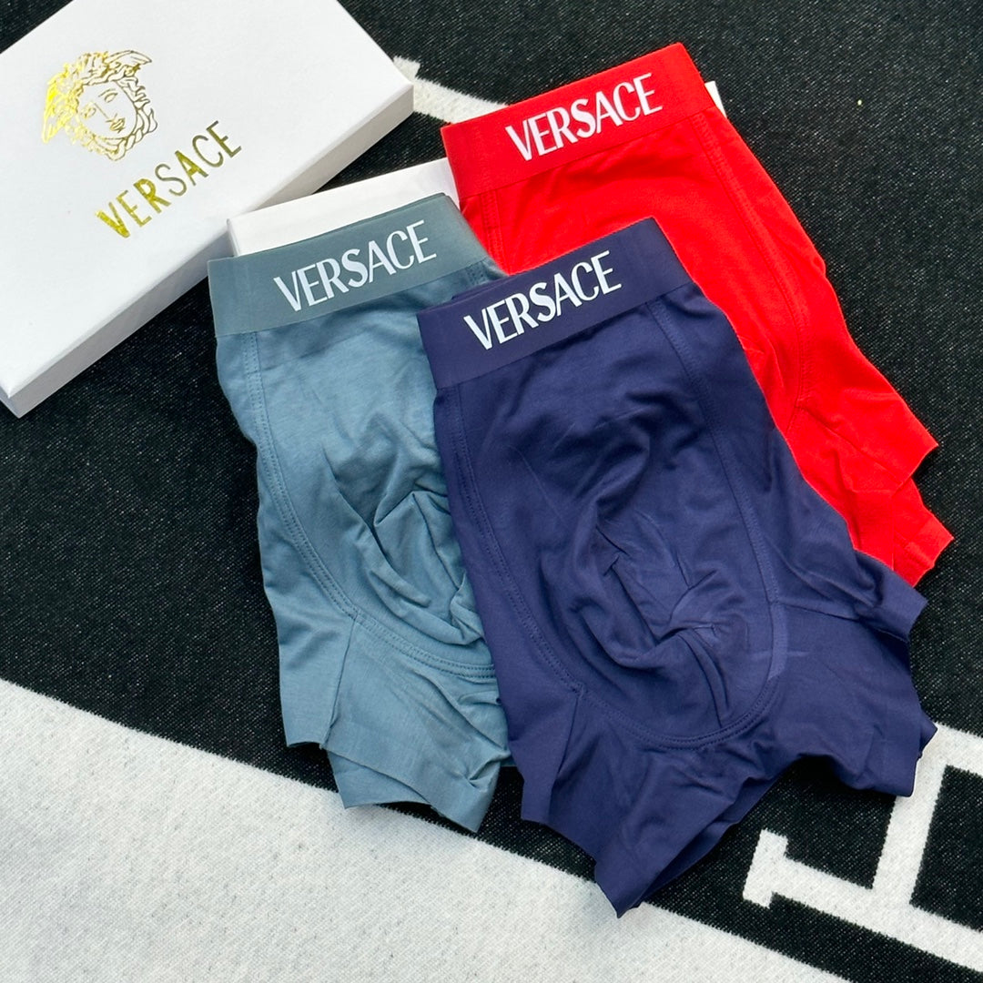 Versace Contrast Crest Men's Boxer Briefs - 3-Piece Box