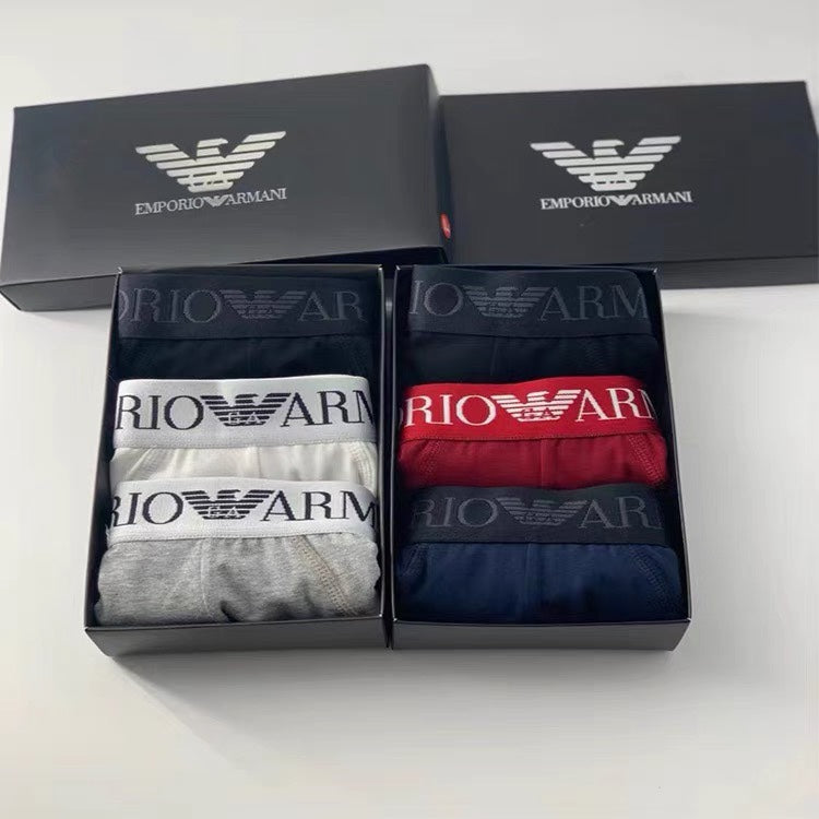 Armani Broad Contrast Waistbands Men's Briefs - 3-Piece Box