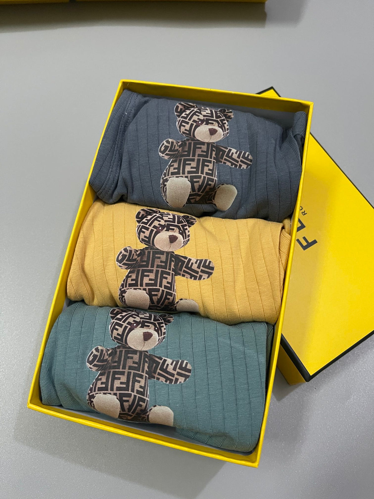 Fendi Teddy-Bear Graphics Men's Boxer Briefs - 3-Piece Box