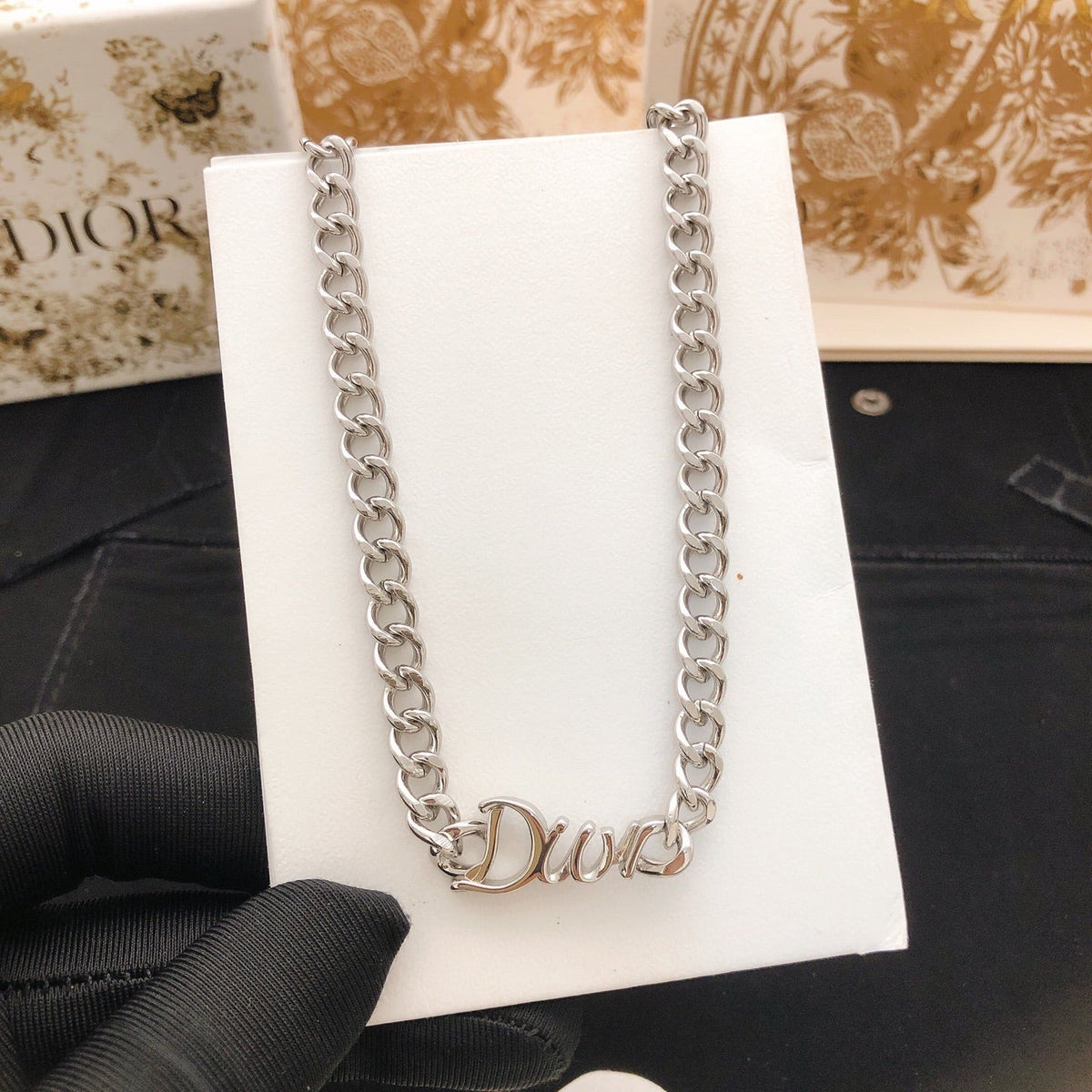 Martin Graham pendant necklace in polished metal-tone