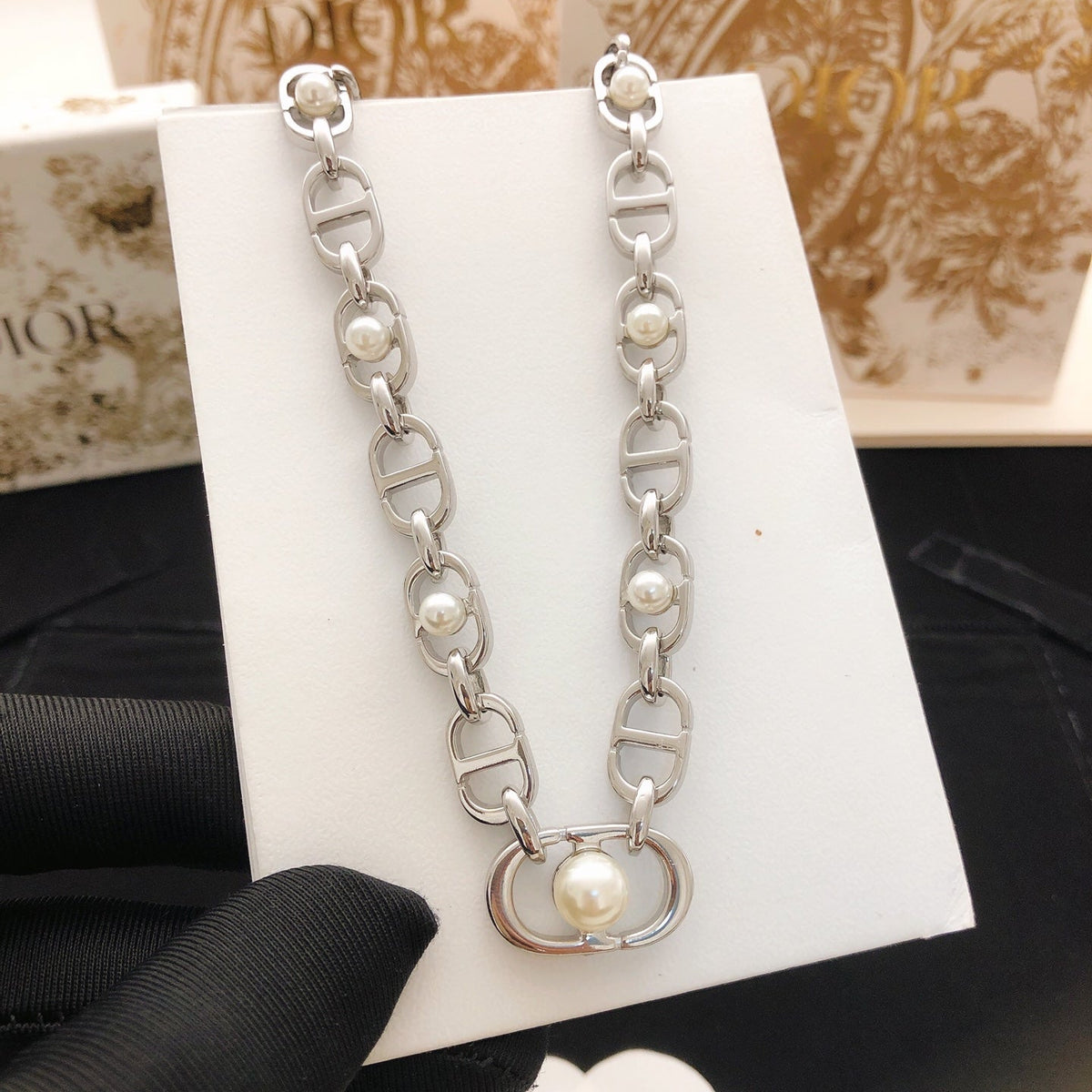 Martin Graham pendant necklace in polished metal-tone
