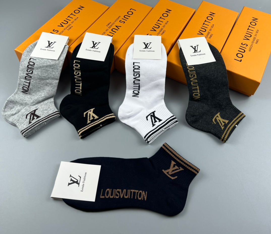 Louis Vuitton Small Contrast Initials Ankle Socks - 5-Pair Set