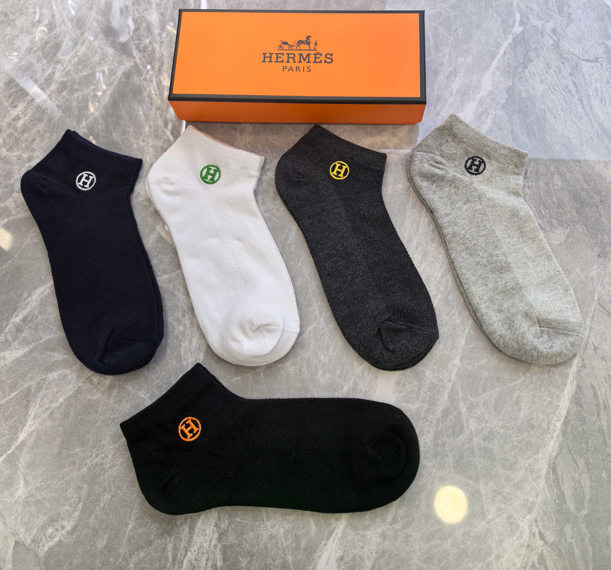 Hermes Short Socks - 5-Pair Set