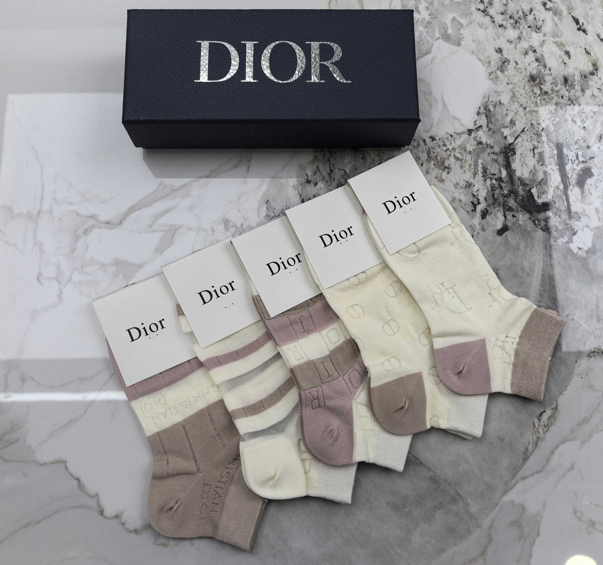 Dior No-Show Socks - 5-Pair Set