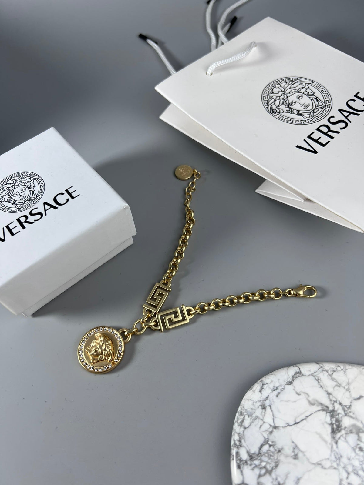 Martin Graham bracelet in polished metal-tone – styled product view