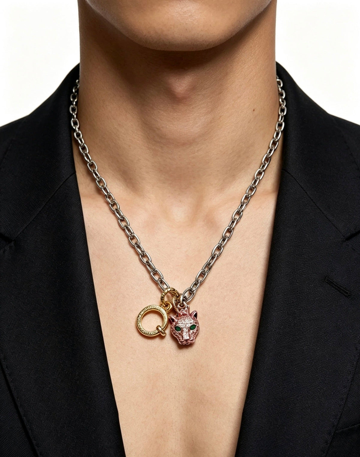 Martin Graham pendant necklace in polished metal-tone