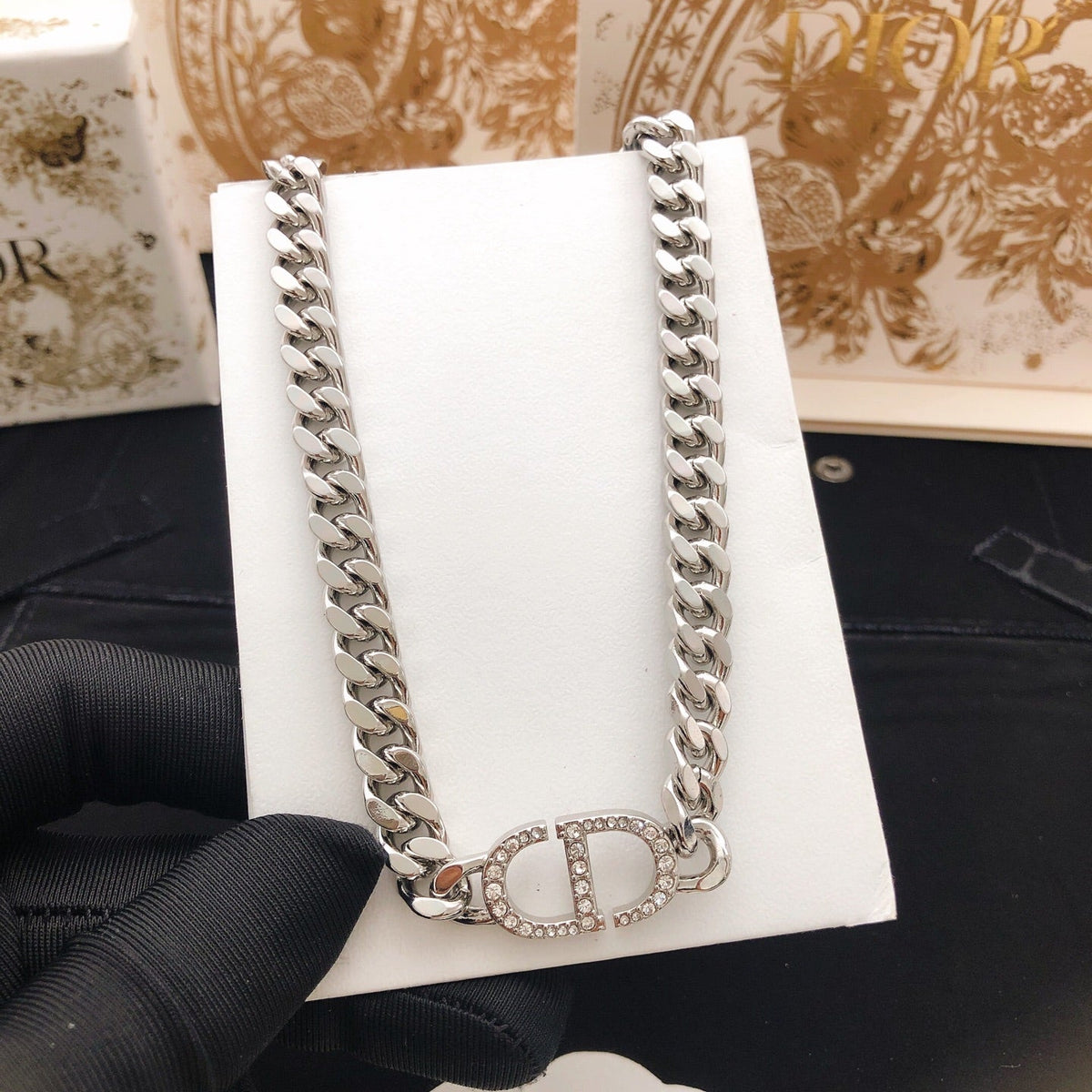 Martin Graham pendant necklace in polished metal-tone