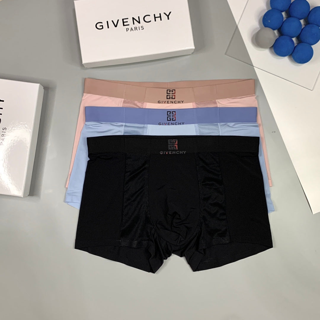 Givenchy Clean Logo Waistbands Men's Boxer Briefs - 3-Piece Box