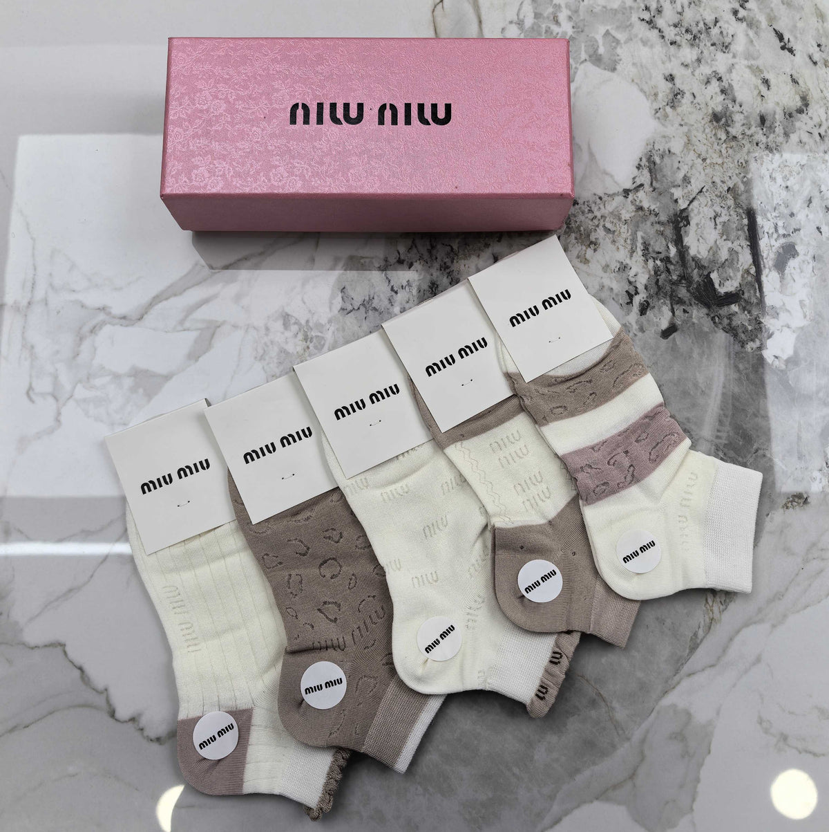 Miu Miu Modal No-Show Socks - 5-Pair Set