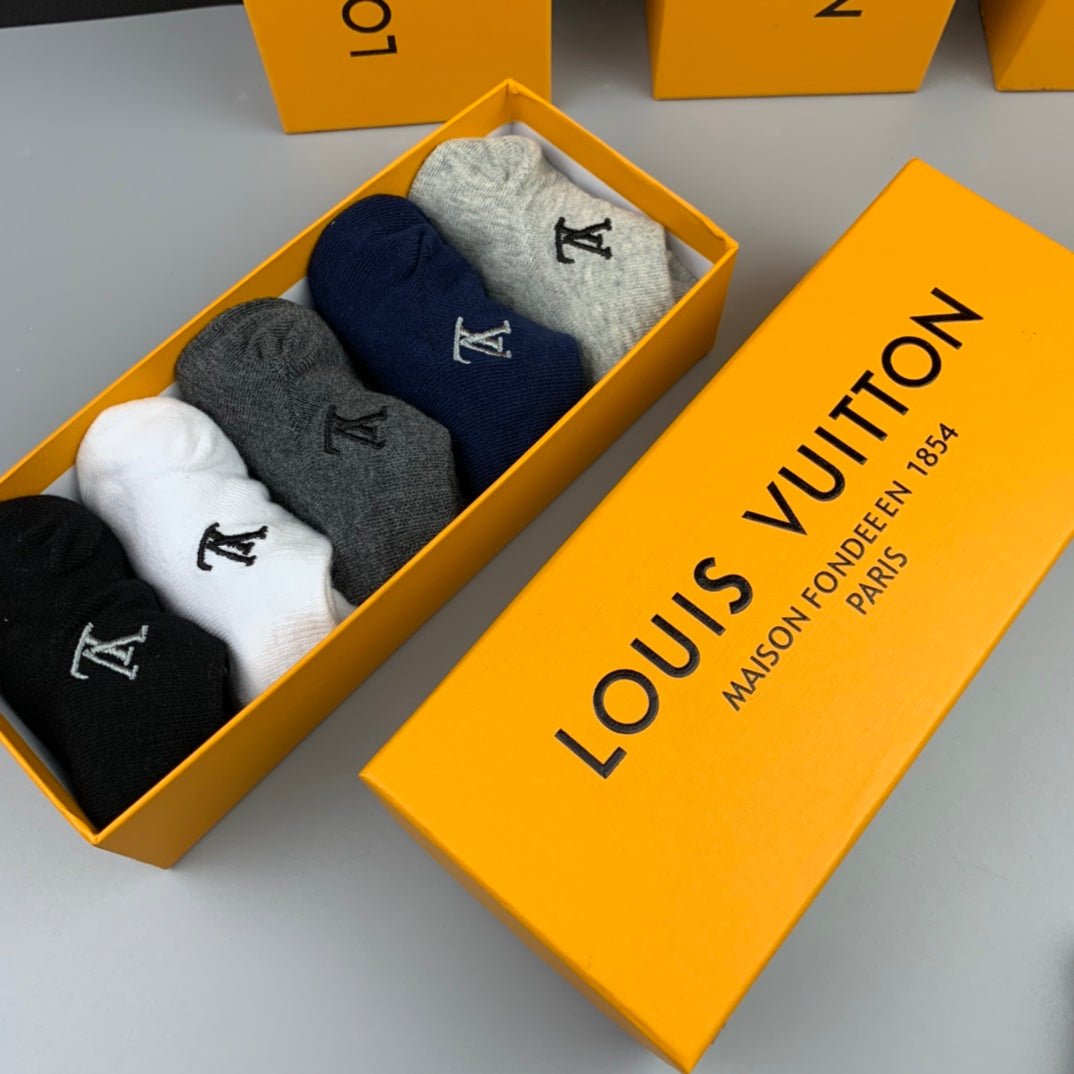 Louis Vuitton Cotton Ankle Socks - Box of 5 Pairs