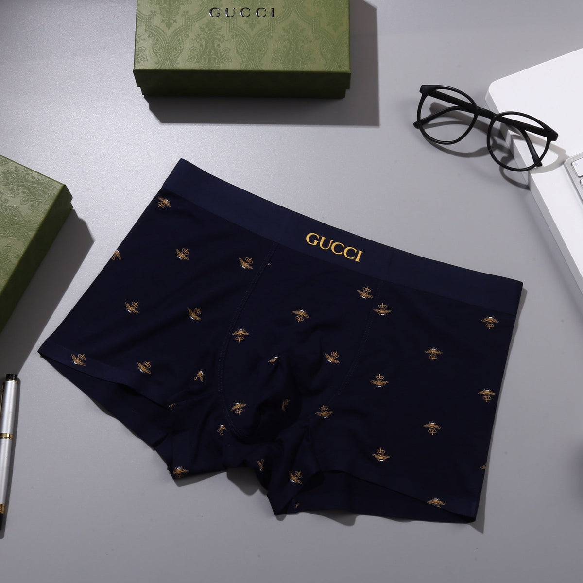 Gucci Bee-Print Modal-Blend Boxer Briefs - Box of 3