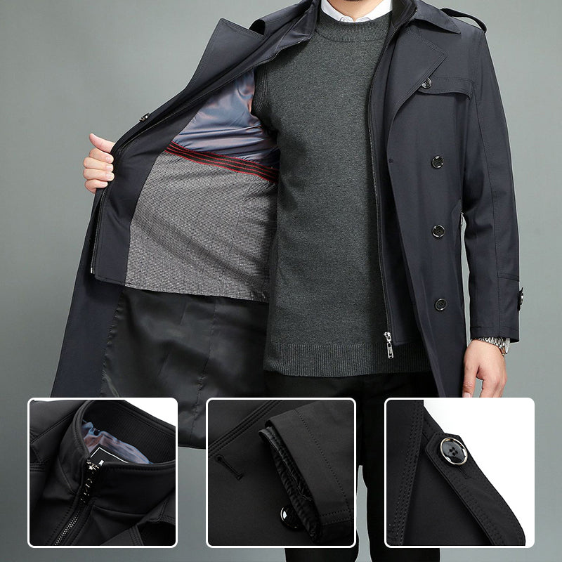 🎅Pre-Xmas Specials🎄Men's Casual Zippered Lapel Trench Coat Clothing &