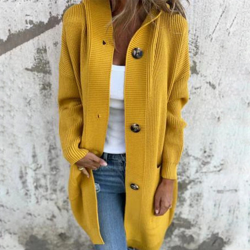 🎉Autumn Hot Sale🎉Button-down cardigan with hood for women Clothing &