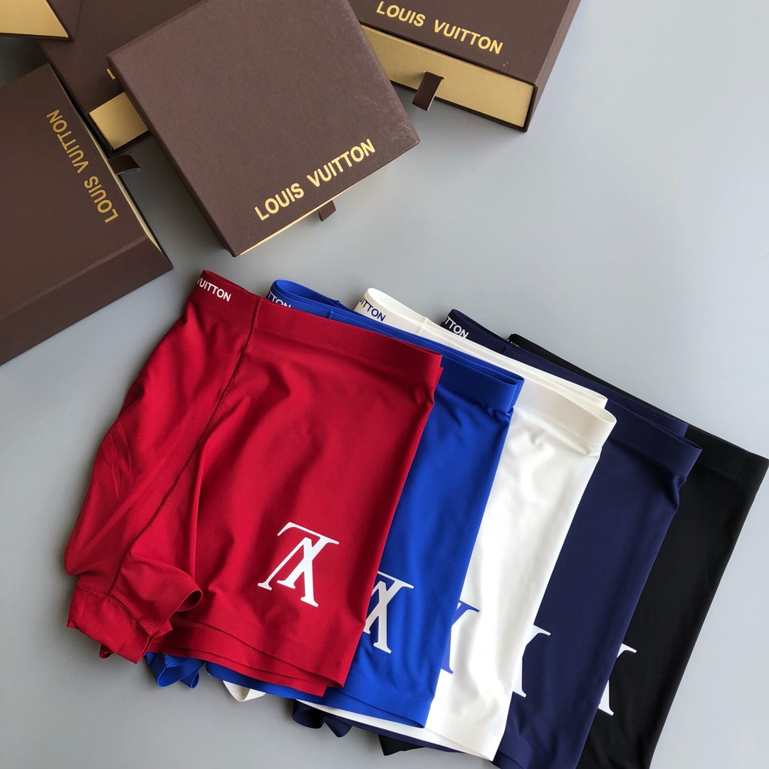 Louis Vuitton Solid Panels And Visible Emblem Details Men's Boxer Briefs - 3-Piece Box