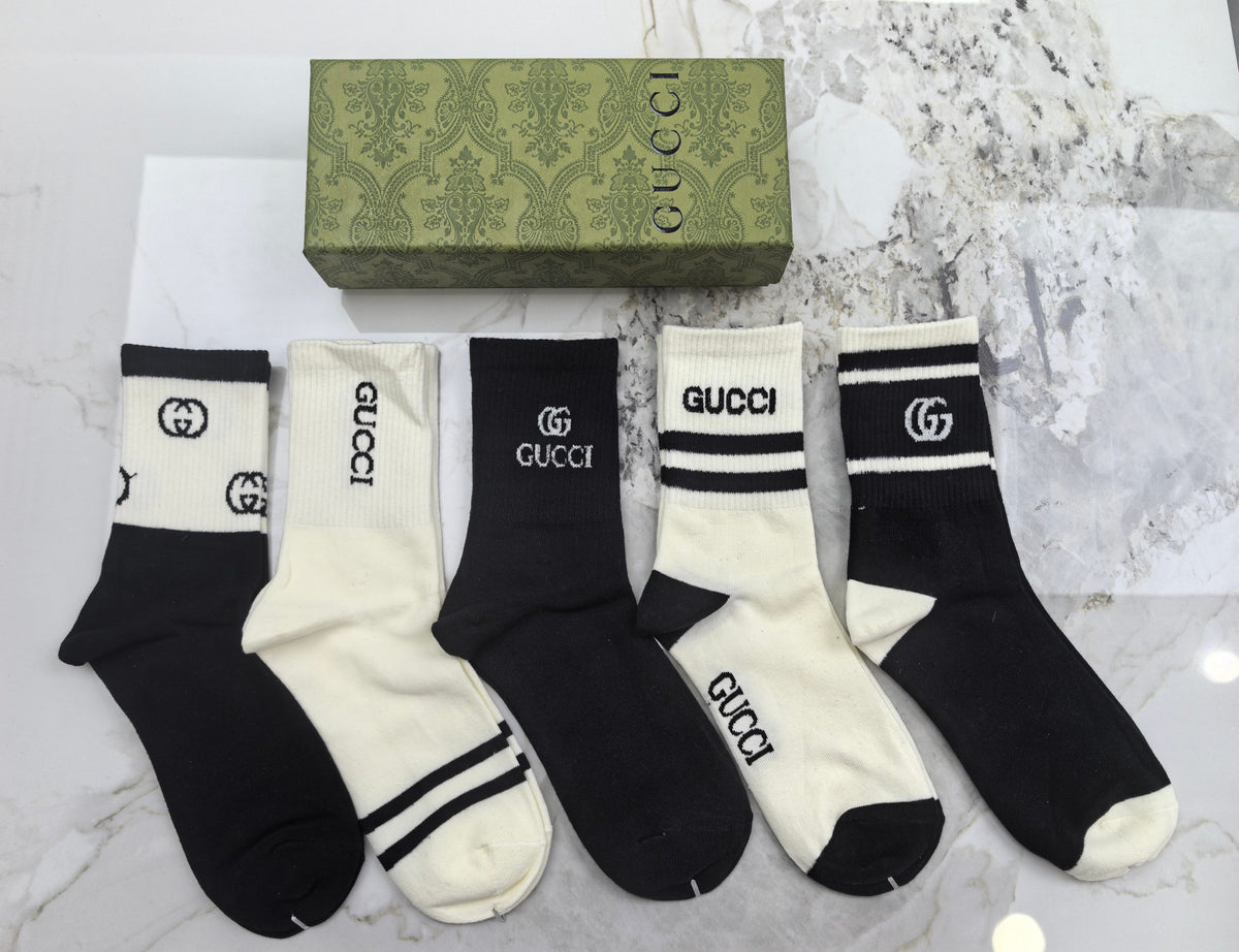 Gucci Cotton Crew Socks - 5-Pair Set