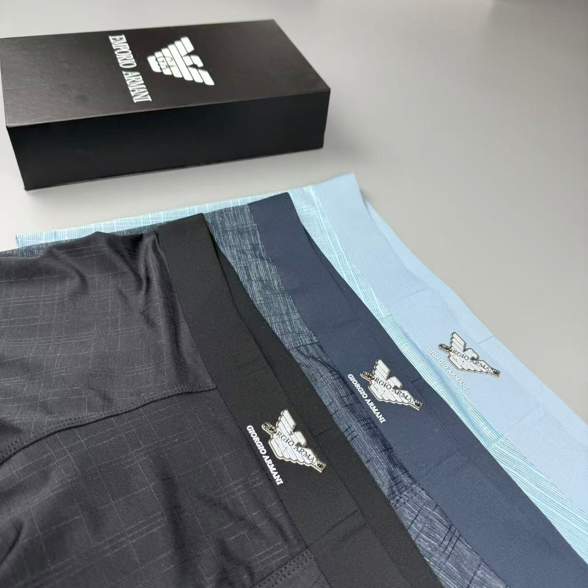 Armani Logo Detail Men's Boxer Briefs - 3-Piece Box