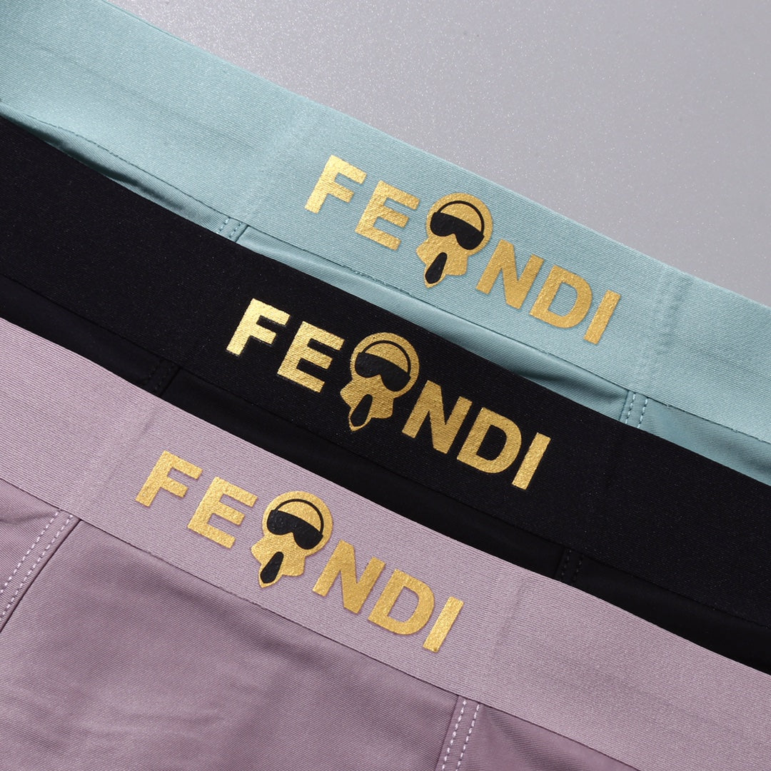 Fendi 82.5% Nylon & 17.5% Spandex Monster Series Seamless-Cut Men's Boxer Briefs - 3-Piece Box