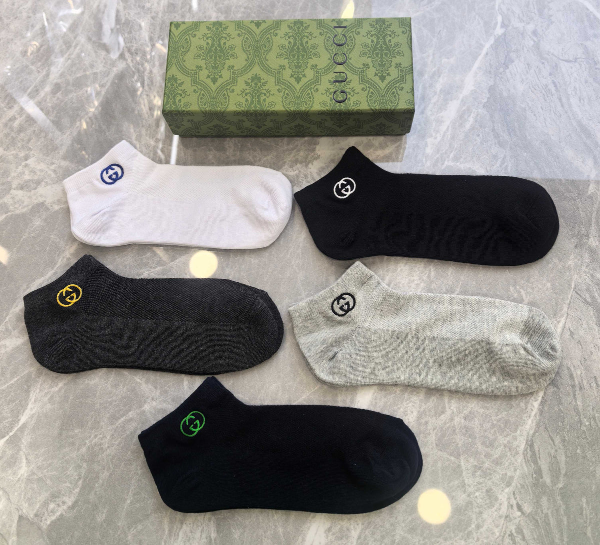 Gucci Massage No-Show Socks – 5-Pair Pack