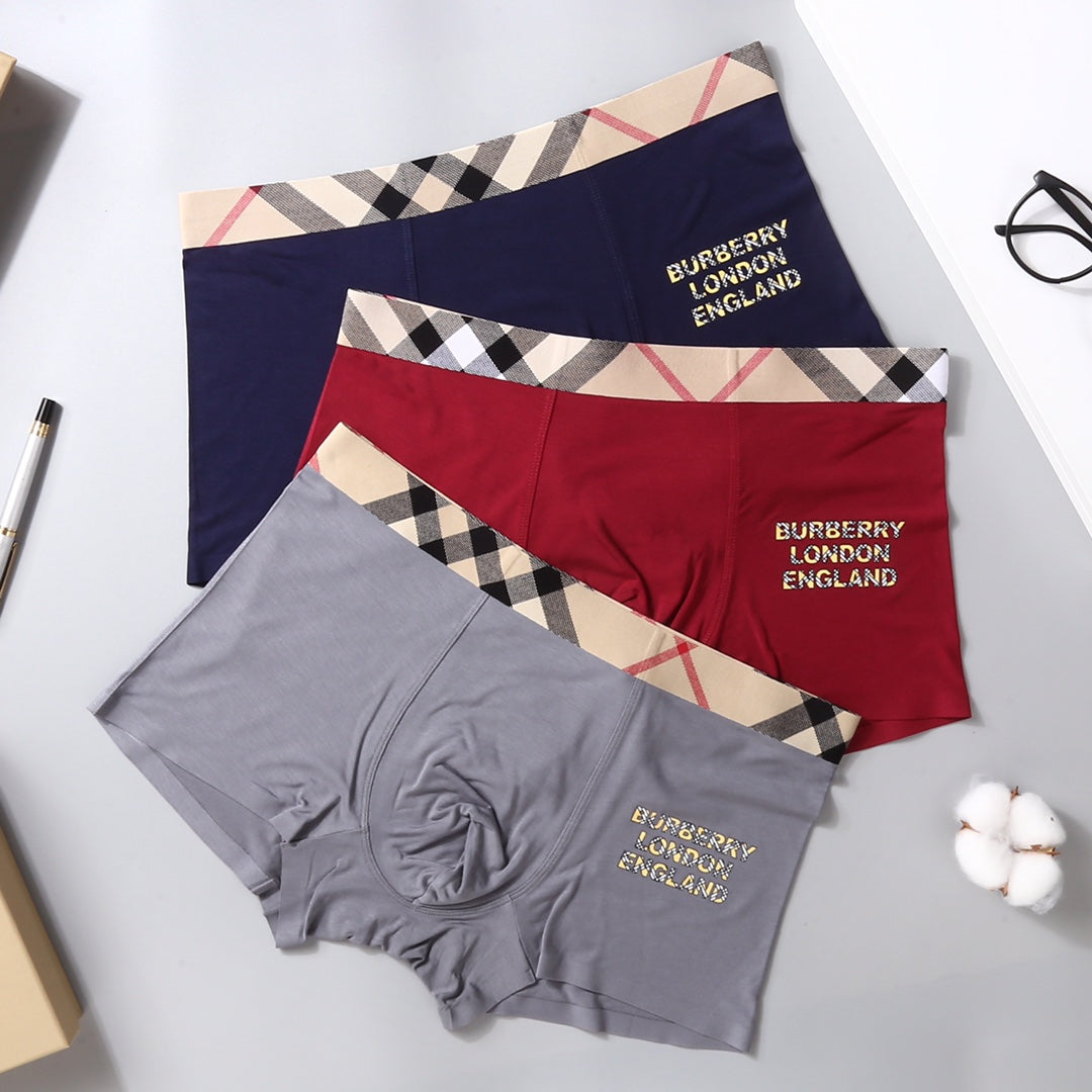 Burberry Heritage Check-Waistband Modal-Blend Boxer Briefs - Box of 3