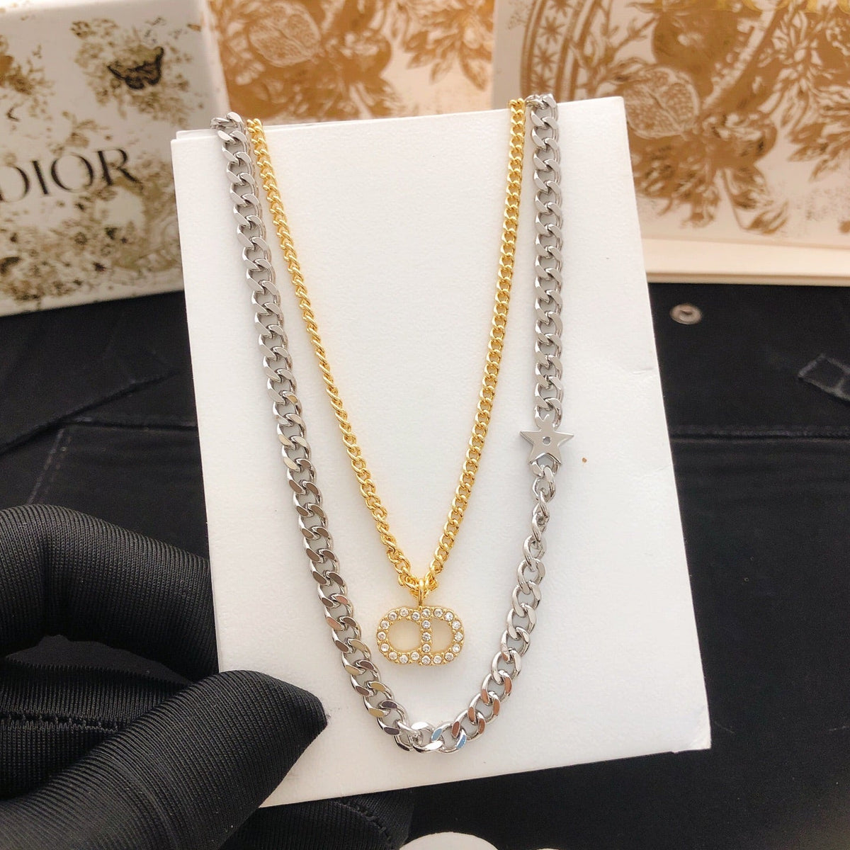 Martin Graham pendant necklace in polished metal-tone