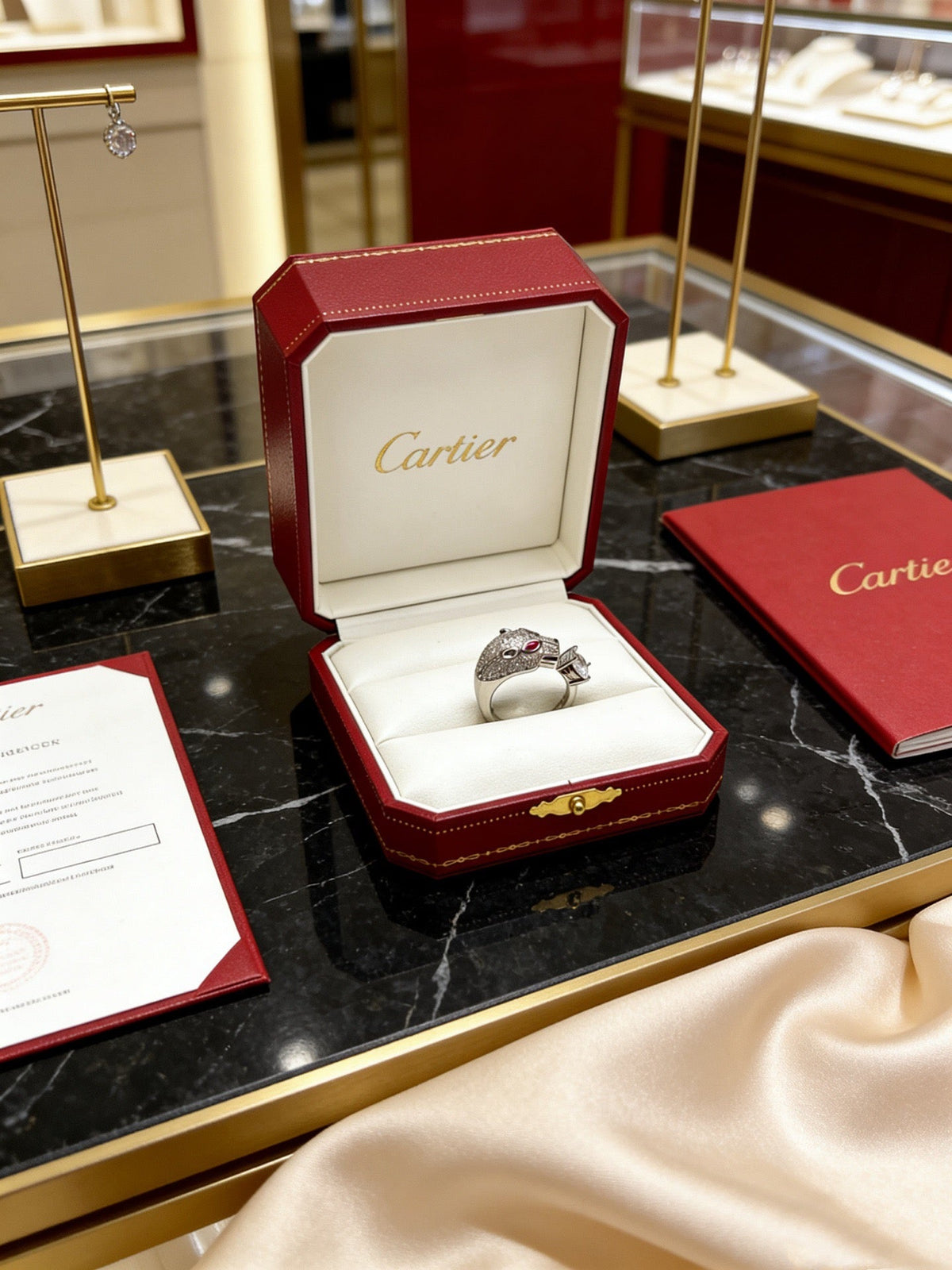 Martin Graham ring in polished metal-tone