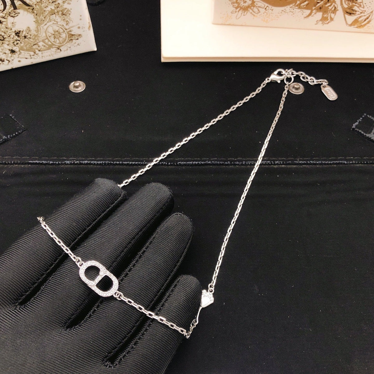 Martin Graham pendant necklace in polished metal-tone