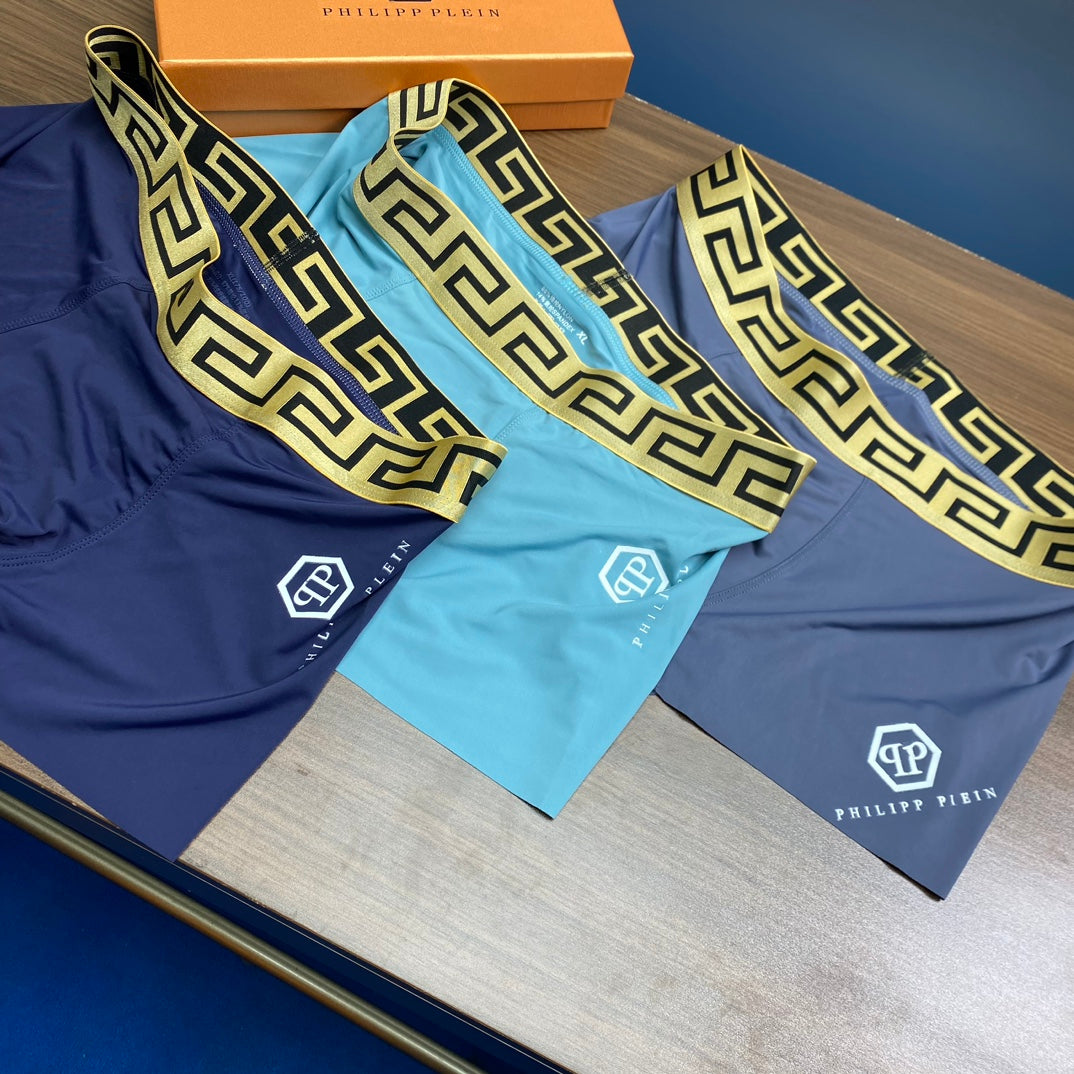 Philipp Plein Geometric Waistband Men's Trunk Underwear - 3-Piece Box