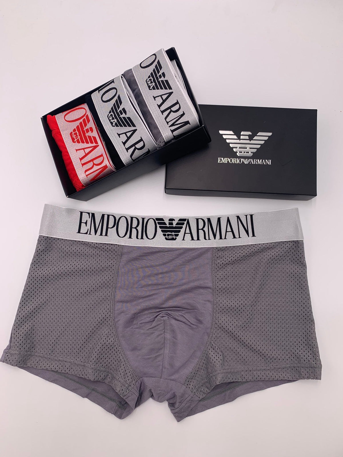 Emporio Armani Modal Visible All-Over Pattern And Logo Details Men's Boxer Briefs