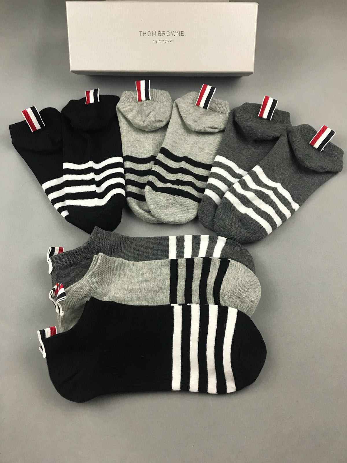 Thom Browne Cotton Crew Socks - 5-Pair Set