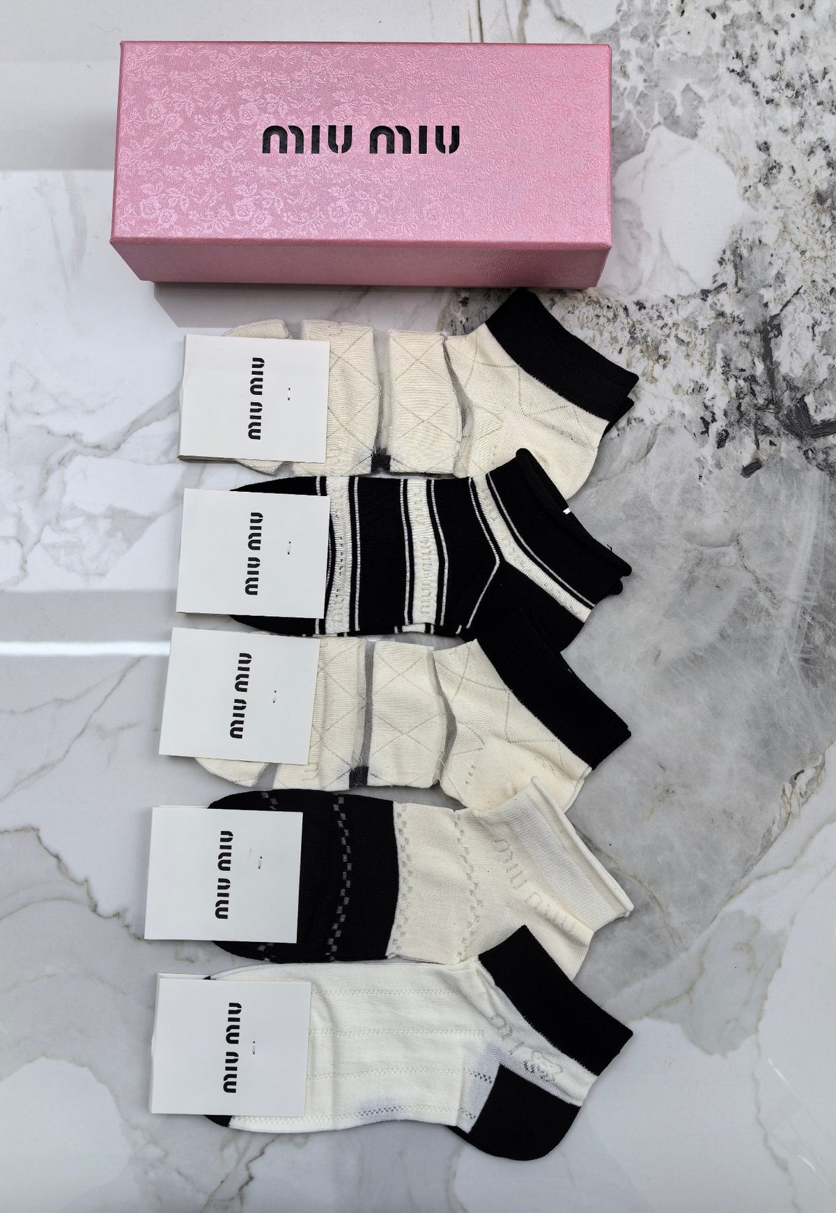 Miu Miu Modal No-Show Socks - 5-Pair Set