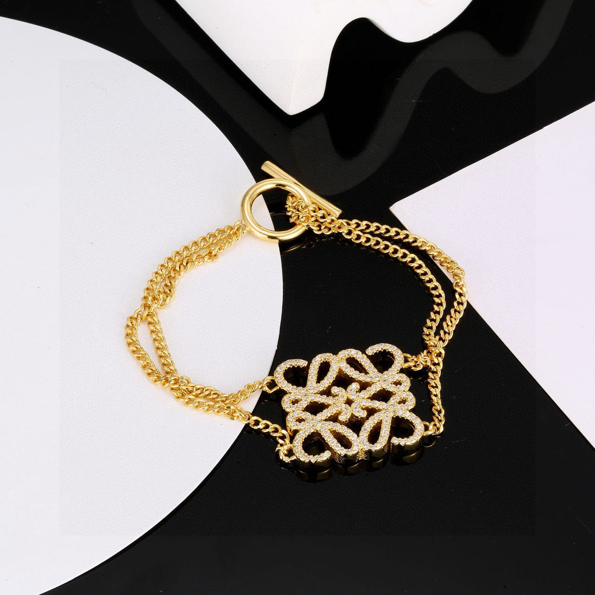 Martin Graham bracelet in polished metal-tone
