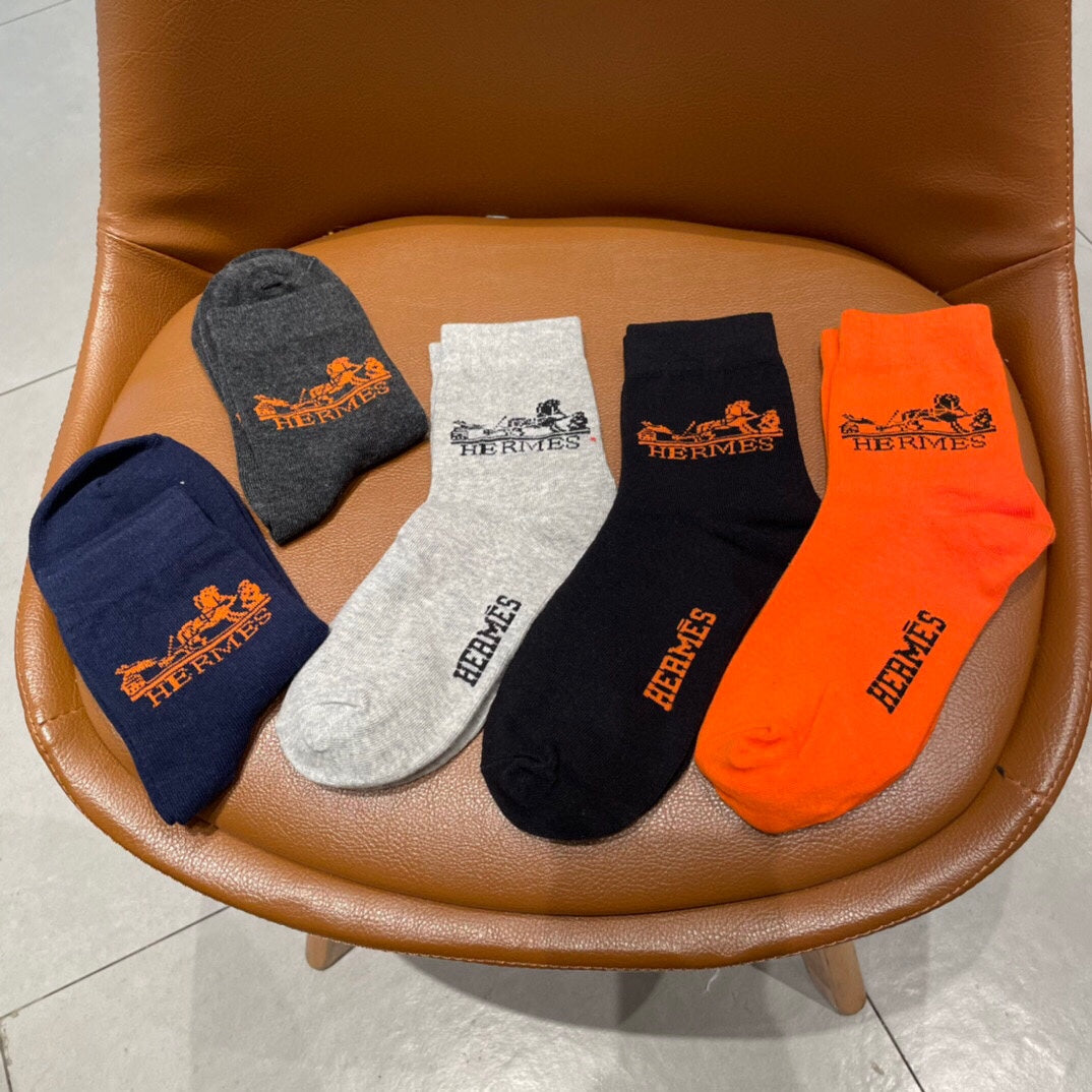 Hermes Horse And Wordmark Ankle Socks