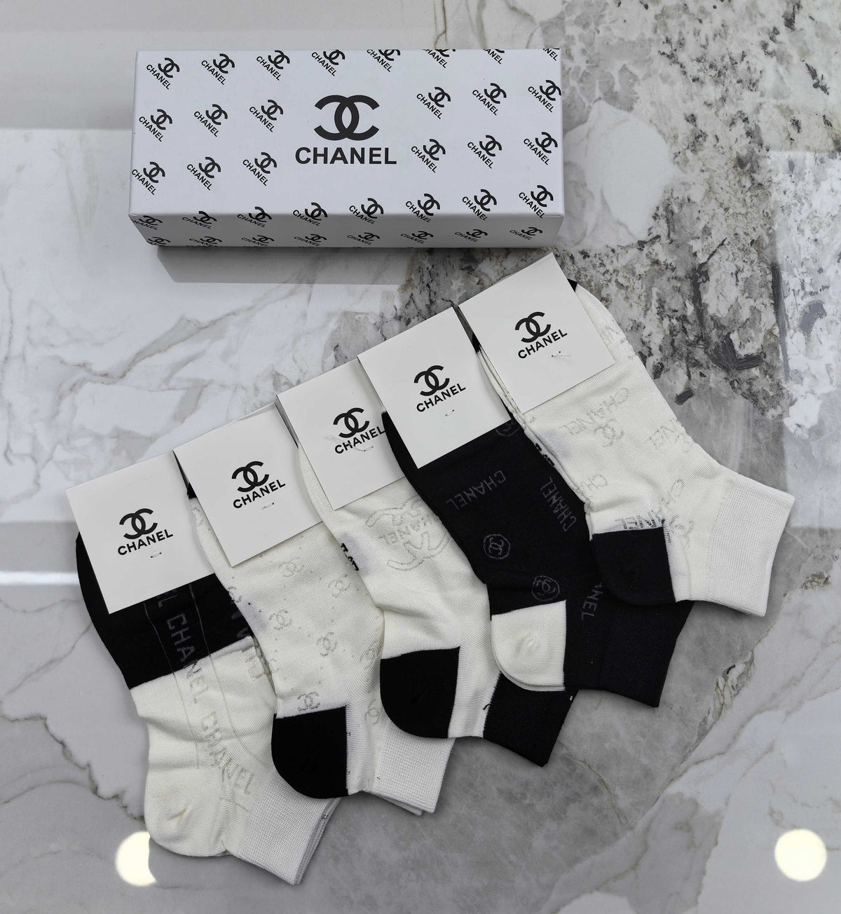 Chanel Modal No-Show Socks - 5-Pair Set