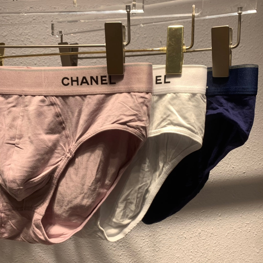 Chanel Odell Simple Contrast Waistbands Men's Briefs - 3-Piece Box