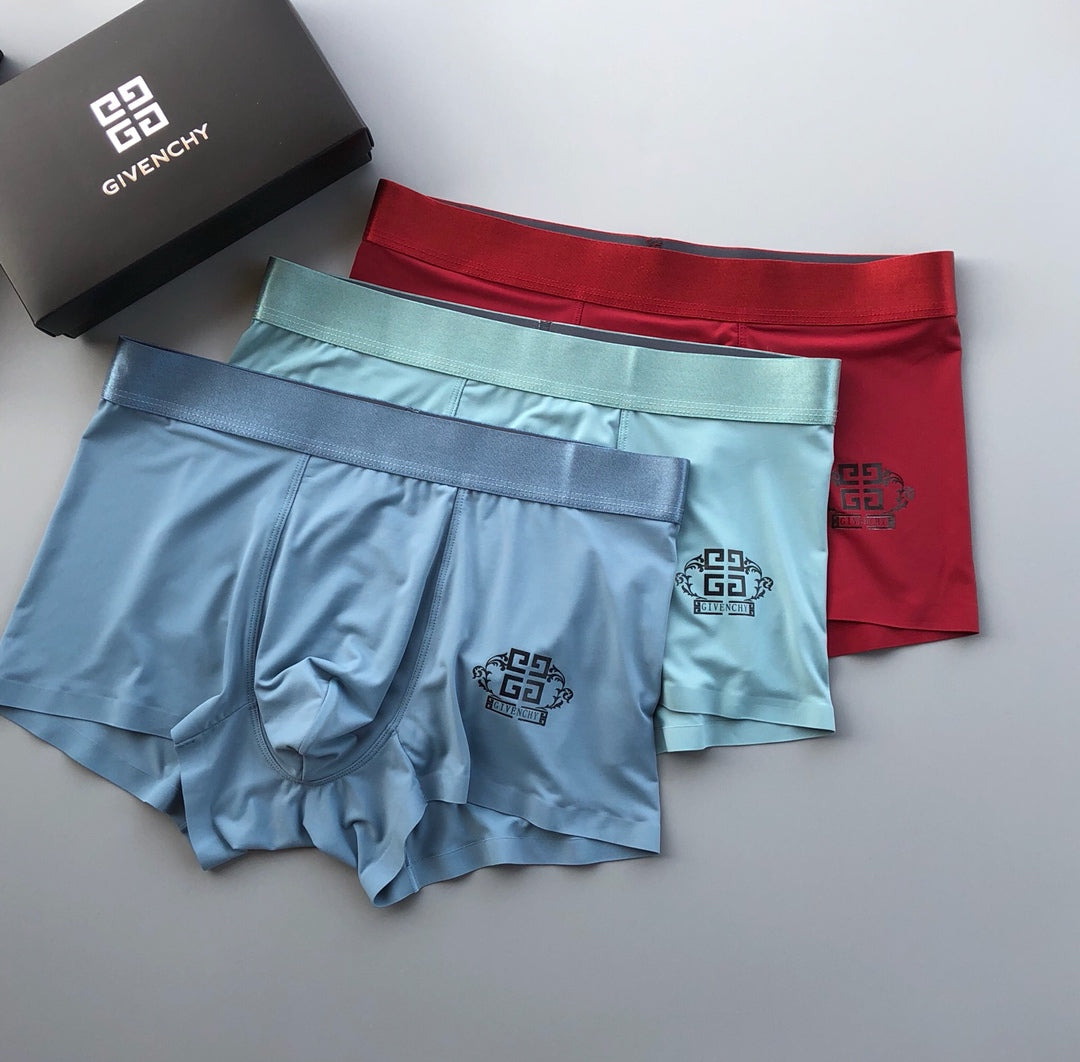 Givenchy Contrast Waistbands And Understated Front Branding Men's Boxer Briefs - 3-Piece Box