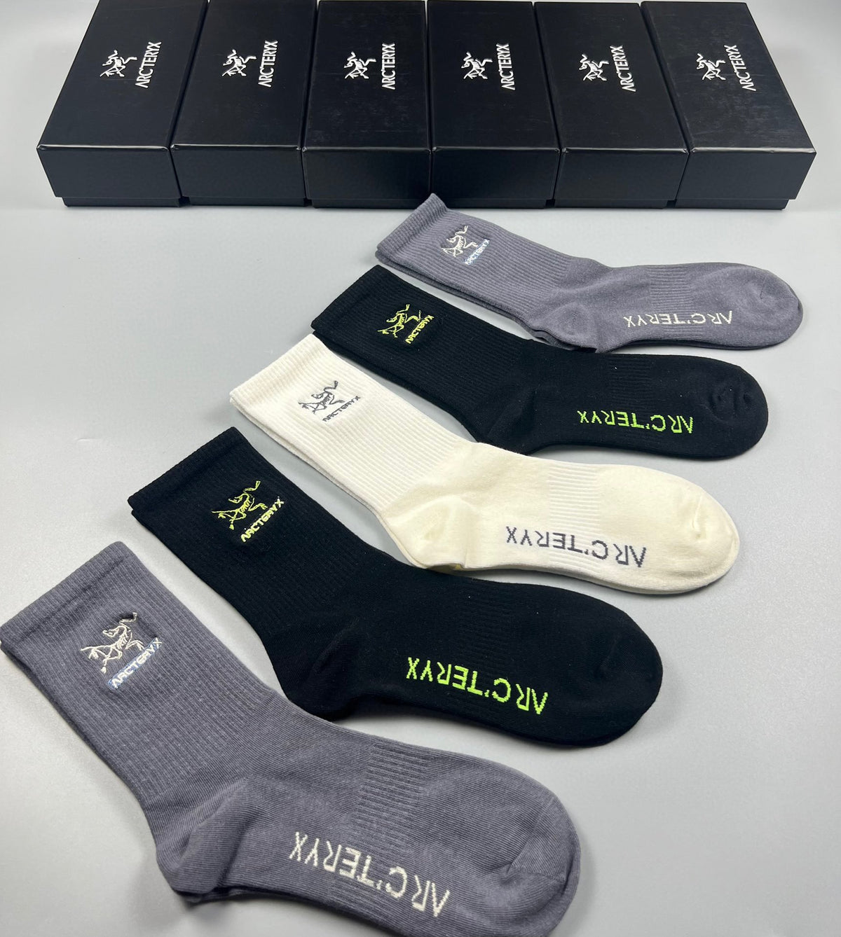 Arc'teryx Cotton Bird And Wordmark Crew Socks - 5-Pair Set