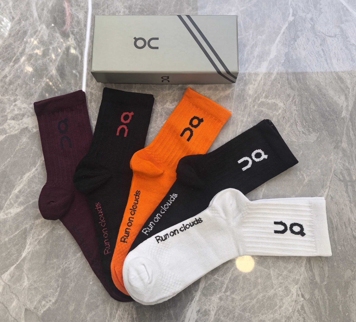 On Contrast Logo Crew Socks - 5-Pair Set