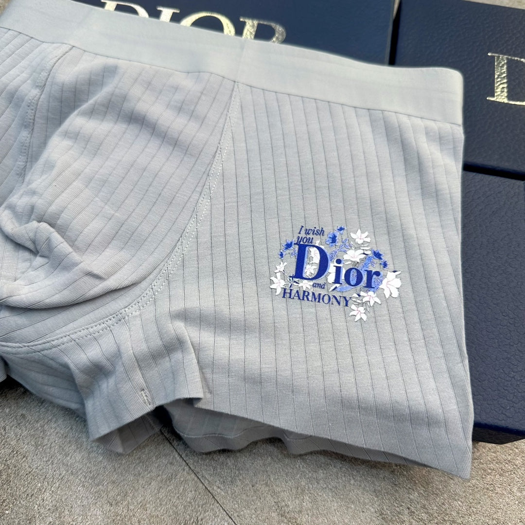 Dior Floral Logo Men's Trunk Underwear - 3-Piece Box