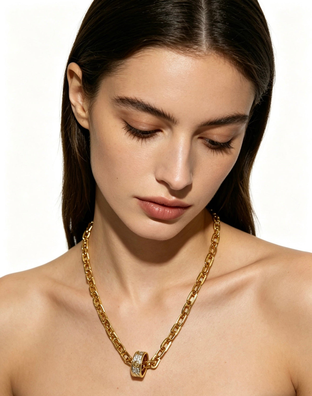 Martin Graham pendant necklace in polished metal-tone