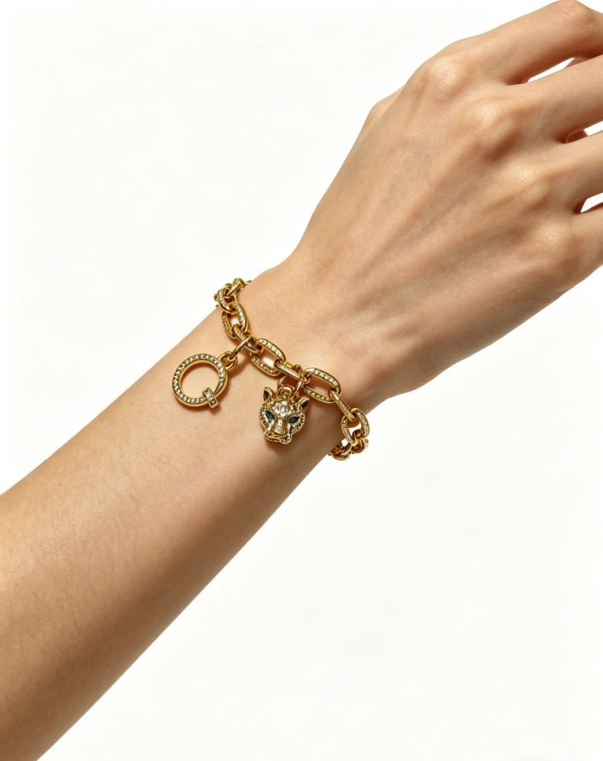 Martin Graham bracelet in polished metal-tone