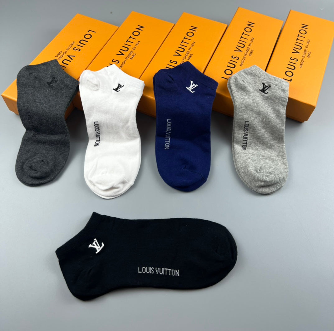 Louis Vuitton Breathable Short Socks – 5-Pair Pack
