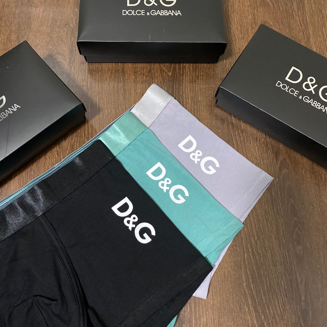 Dolce & Gabbana Clean Wordmark Men's Boxer Briefs - 3-Piece Box