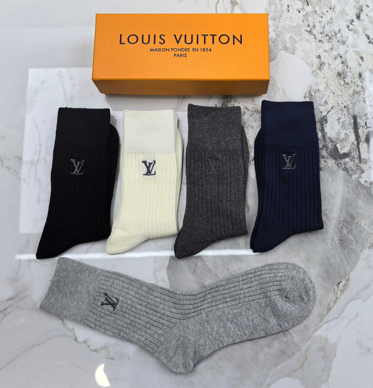 Louis Vuitton Small Initial Crew Socks - 5-Pair Set