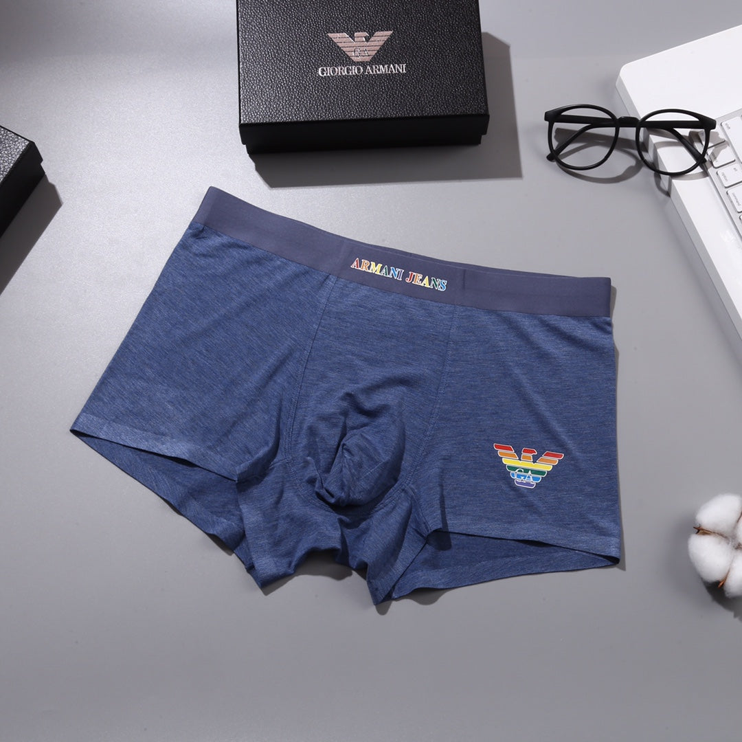 Armani 90% Modal & 10% Spandex Seamless-Cut Men's Boxer Briefs - 3-Piece Box