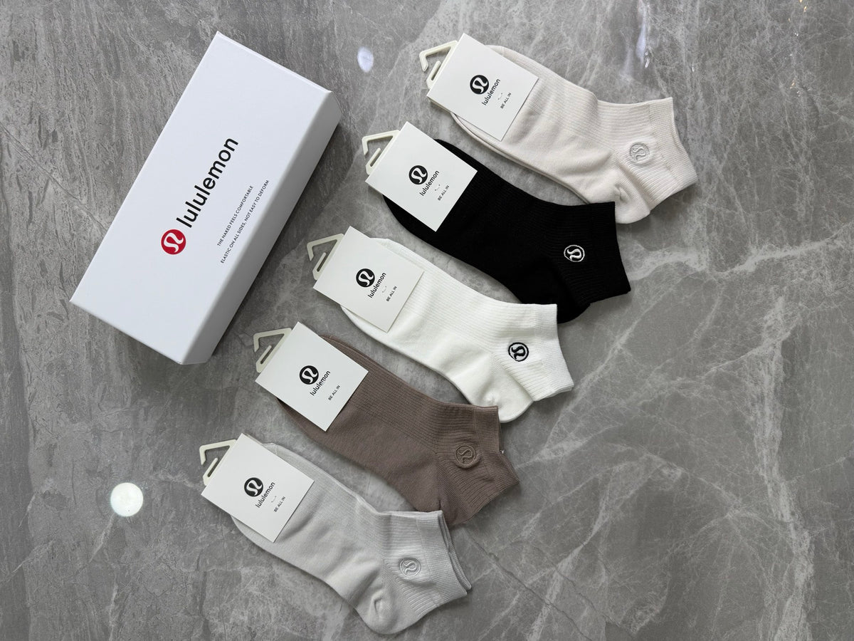Lululemon Modal Simple Contrast Emblems Ankle Socks - 5-Pair Set