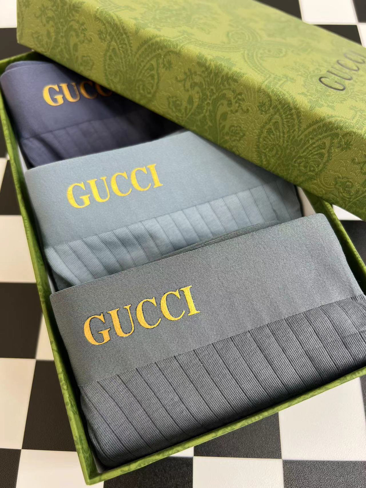 Gucci Gold-Tone Wordmark Men's Boxer Briefs - 3-Piece Box