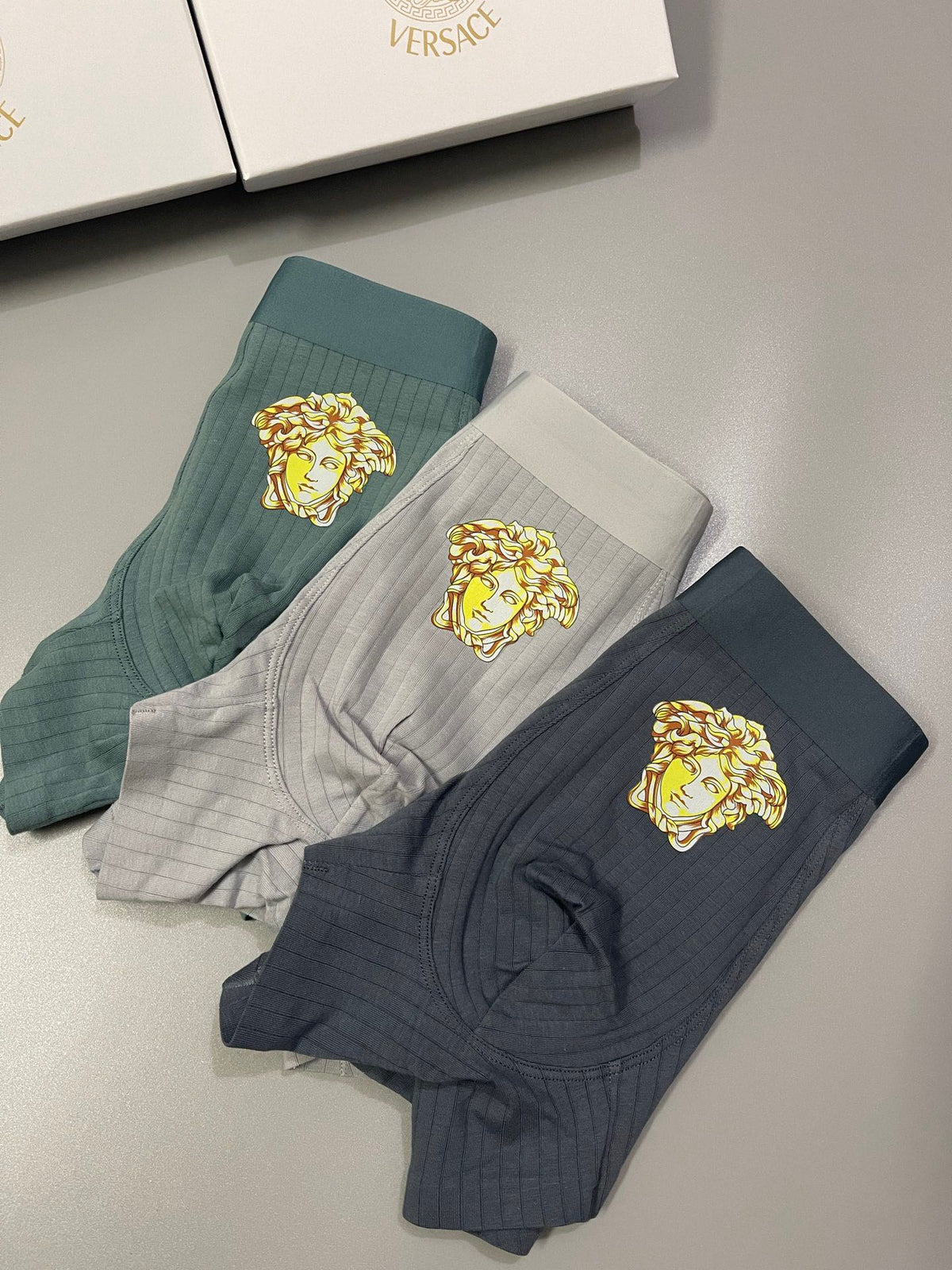 Versace Medallion Men's Boxer Briefs - 3-Piece Box