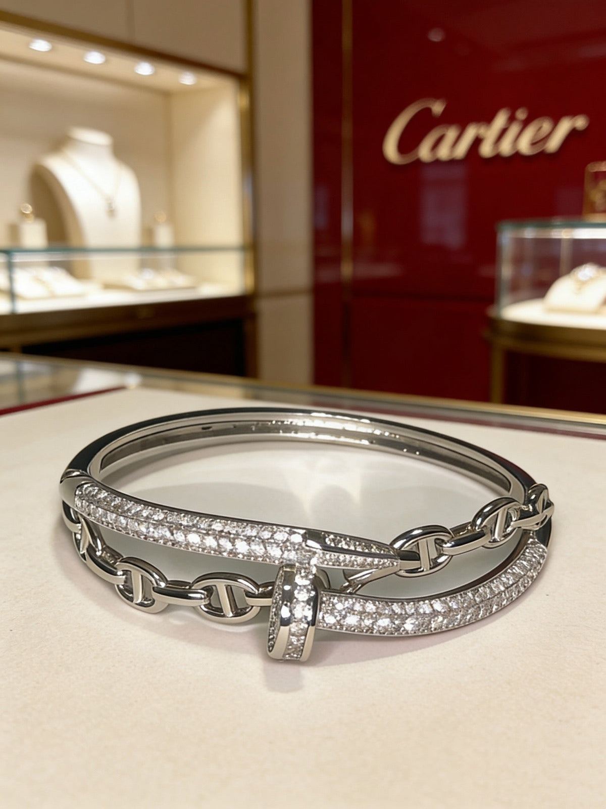 Martin Graham bracelet in polished metal-tone