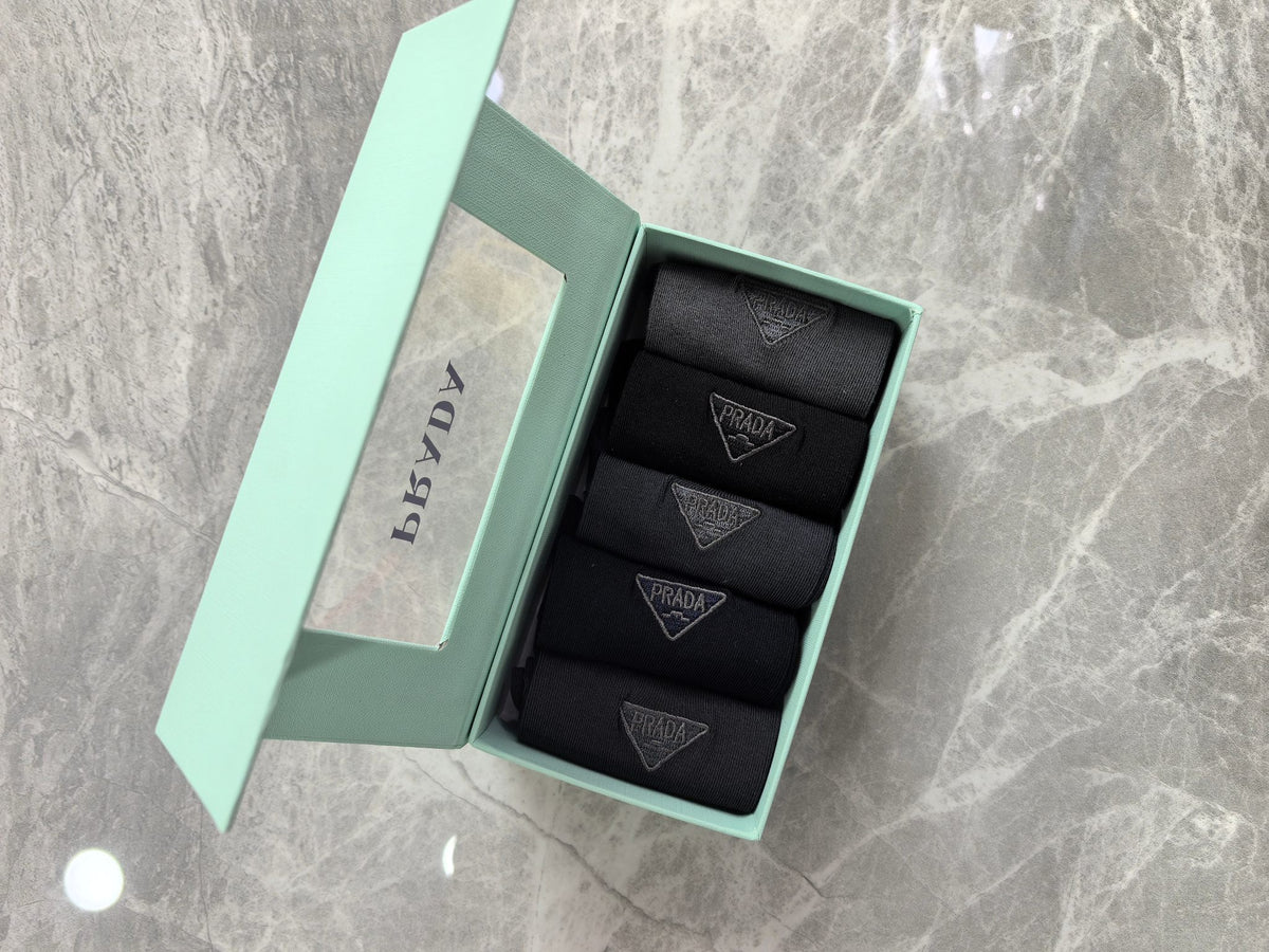 Prada Business Crew Socks - 5-Pair Box